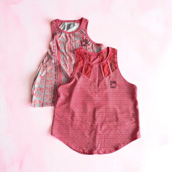 LUCKY IN LOVE Bethanie Mattek Sands Owned Set of 2 Tennis Sport Tanks Size M NEW - Picture 1 of 6